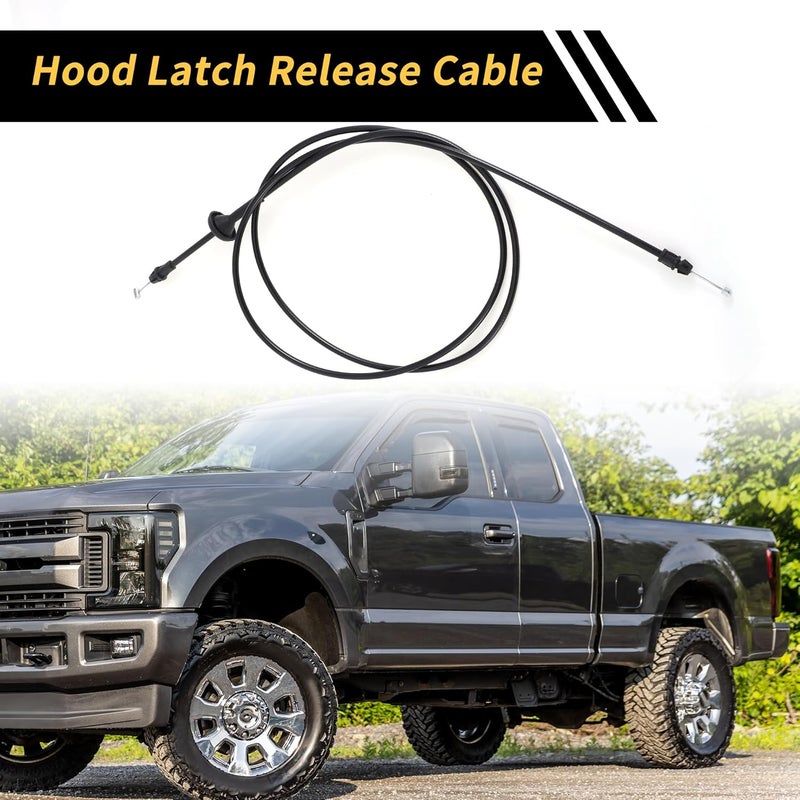 REPAIROCK 1 Pcs Hood Latch Release Cable for Ford F-250 F-350 F-450 Super Duty 2011-2016 Front Hood Release Cable Hood Lock Control Cable No.BC3Z16916A Black - Image 3